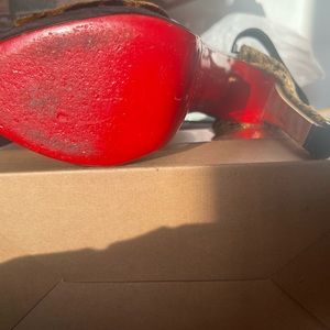 Ladies Leopard peeps toe Christian Loubutin size 9 (39) authentic